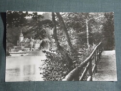 Képeslap, Miskolc, Lillafüred Palotaszálló, SZOT üdülő,Hámori tó,sétány látkép, részlet, 1961-
