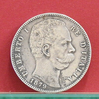UMBERTÓ OLASZ KIRÁLY 1878 - 1900. 5 LIRA - UMBERTO I RE D'ITALIA 1879. 5 LIRE - SILVER AG - 0.900