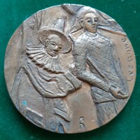 Debreceni Farkas István: Cezanne, bronz érem, plakett, kisplasztika