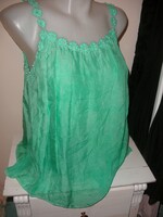 Selyem tartalmú top, blúz, zöld