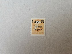 1919-es 1,50 Márka Bayern, Bajorország vágott bélyeg **