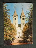 Képeslap,Máriagyűd,Barokk kegytemplom látkép, részlet, 1974-