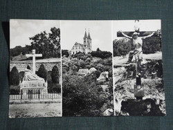 Képeslap,Máriagyűd,Barokk kegytemplom,Fájdalmas szűz szobra,feszület,kereszt látkép, részlet, 1971-