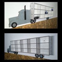 VI. Kamion fali polc – prémium fa kisautó tároló gyerekszobába