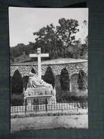 Képeslap,Máriagyűd,Barokk kegytemplom, Fájdalmas szűz szobra látkép, részlet, 1974-