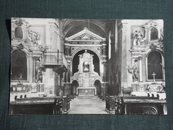 Képeslap,Máriagyűd,Barokk kegytemplom belső, oltár látkép, részlet, 1957-