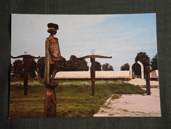 Képeslap,Mohács Sátorhely, Jubileumi emlékpark,sírjelek,harangláb látkép, részlet, 1981-