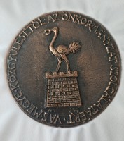 Vas Megye Közgyűlésétől Az Önkormányzat Szolgálatáért  1997 NM szinó bronz plakett  9,6 cm díszdoboz