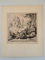 Antik Göethe: Reineke Fuchs - Reynard, a róka mesekönyv rézkarc metszet illusztráció 1.