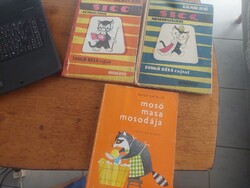 Retro könyvek Sicc az iskolában1969,Sicc meseországban1965,Mosó Masa mosodája