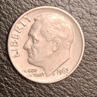 1967. USA Roosevelt 1 dime (707)
