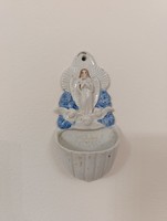 Antik szenteltvíz tartó 19 század porcelán keresztény katolikus Jézus fali szenteltvíztartó 737 9371