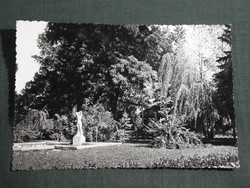 Képeslap,Miskolc, Miskolctapolca fürdő,barlangfürdő,park,szobor szökőkút látkép, részlet, 1961-