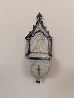 Antik szenteltvíz tartó 19 század porcelán keresztény katolikus Jézus fali szenteltvíztartó 736 9370