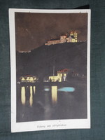 Képeslap, Balaton, Tihany világításban,látkép,részlet, 1940-