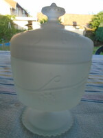 Francia savmaratott domború mintás cukortartó komly súly 509 gramm egyedi komoly darab