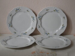 Zsolnay porcelán barackvirágos lapostányér ( 4 db. )