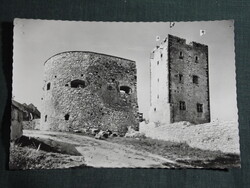 Képeslap, Nagyvázsony,mozaik Kinizsi vár,szobor,múzeum,bástya látkép,részlet, 1967-