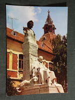 Képeslap, Nagykőrös, Arany János szobor,látkép,részlet, 1977-