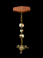 Alabaster and Copper Pedestal with Wall Plate