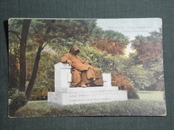 Képeslap, Budapest Anonymus szobor látkép,részlet,1910-