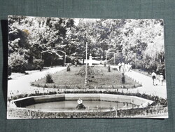 Képeslap, Nyíregyháza Sóstó,fürdő,park, szökőkút látkép, részlet ,1964-