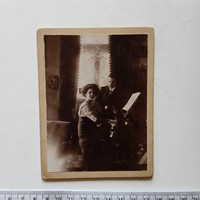 ZA531.8 -Régi fotó 1900k Zongoralecke Marosvásárhely  Polgári ház szobája - Erdély (kemény kartonon)