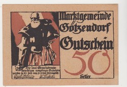 Osztrák szükségpénz  50 heller 1920 UNC