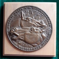 Farkas Pál: A mohácsi csata 475. évfordulójára, MÉE plakett, dombormű, 2001