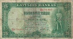 25 latu 1938 Lettország  Eredeti állapot Ritka