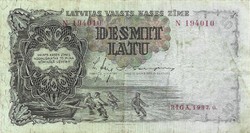 10 latu 1937 Lettország  Eredeti állapot Ritka