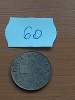 SVÁJC 2 RAPPEN 1957  / B verdejel (Bern), BRONZ  60.