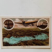 ZA538.11 A  Balaton látképe - térkép -hajó -repülő 1920-30