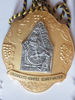 Swiss carnival commemorative plaque: fasnachts-komitee schaffhausen fakos 92'- kramer neuchatel -
