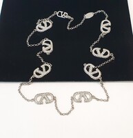 Eredeti VALENTINO aláírt ezüst kristály nyaklánc