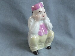 Antik porcelán figura persely régi vásári porcelán persely tréfás porcelán figura szaró ember 1900