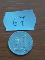 LITVÁNIA 1 CENTAS 1991 ALU.  67.