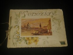 1900-1920 Ricordo di Venezia, album 16 színes képpel ( merített papíron )