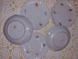 Zsolnay szép virágos teás csészéhez, porcelán tányér, 5db