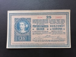 Ropogós 25 Korona 1918 Hullámos hátlappal 3104