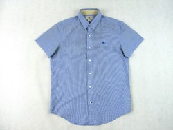 EREDETI TIMBERLAND SLIM FIT (M) ELEGÁNS KÉK-FEHÉR RÖVID UJJÚ FÉRFI APRÓ KOCKÁS ING