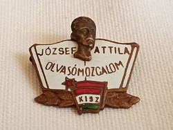 Szocialista-001 KISZ Jószef Attila Olvasómozgalom zománcozott - 01