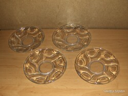 Retro glass small plate set - 4 pcs - diameter 17 cm (0-4)
