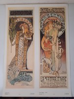 Vintage Alfons Mucha plakát, dupla ofszet nyomat, grafika