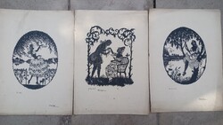 Lotte Gützlaff: 3 darab tusrajz