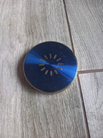 Szép régi rézházas, tükrös pudrié (púderes doboz, 7 cm)
