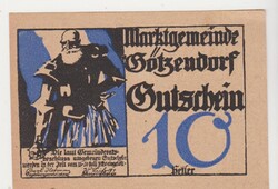 Austrian Emergency Money 10 Heller Printing Error UNC