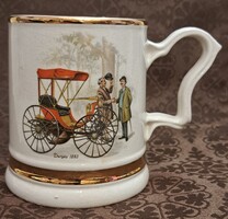 Old mobilos porcelán korsó, veterán autós nagy csésze 2 (L5100)