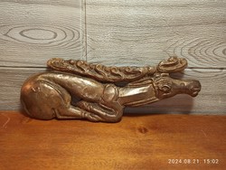 KÜLÖNLEGES BRONZ HONFOGLALÁS KORI SZARVAS REPLIKA 22 CM !!