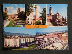 Képeslap,Pécs,mozaik,Uránváros Acsády Kerényi sarok,Székesegyház,dzsámi,minaret,részletek, 1977-